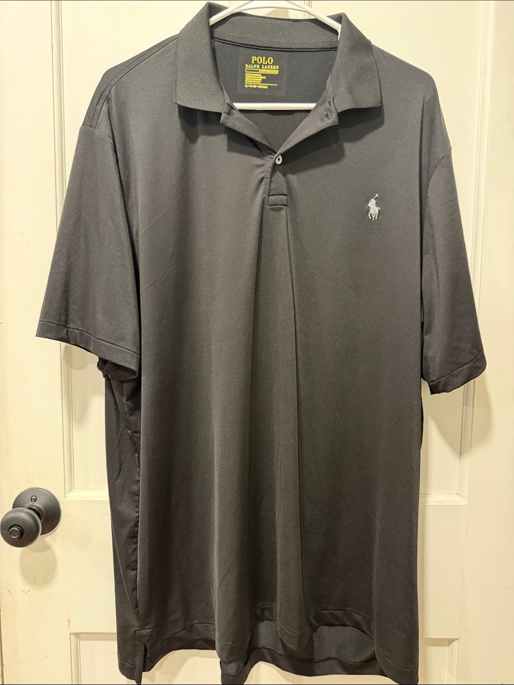 Polo by Ralph Lauren Men's Black and Charcoal Short-Sleeve Polo